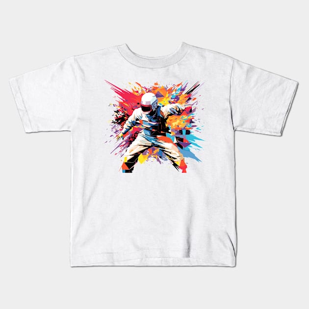 Archer Bowman Portrait Fighter Mistery Shadow Abstract Kids T-Shirt by Cubebox